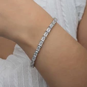 Gümüş Beyaz Taşlı Su Yolu Kadın Bileklik SL6620 thumbnail 6