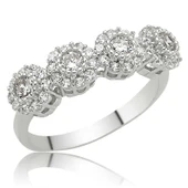 Gümüş Çiçekli 5 Taş Bayan Yüzük SL7162 thumbnail 1