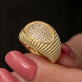 Gümüş Gold Zirkon Taşlı Kadın Yüzük  SL7289 thumbnail 2