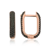 Gümüş Çift Taraflı SiyahTaşlı J Bayan Küpe SL7234 thumbnail 1