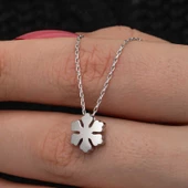 Gümüş Minimal Kar Tanesi Kadın Kolye SL7050 thumbnail 8