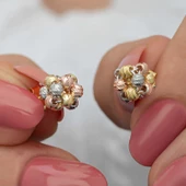 Gümüş Renkli Dorika Kadın Çivili Küpe SL6587 thumbnail 1