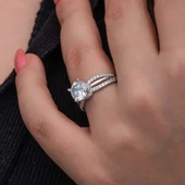 Gümüş Tek Taş Kadın Yüzük  SL6856 thumbnail 5