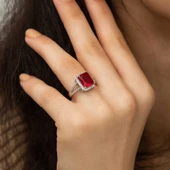 Gümüş Baget Kare Bayan Yüzük  SL1886 thumbnail 5