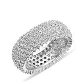 Gümüş 5 Sıra Beyaz Tamtur Bayan Alyans Yüzük  SL2373 thumbnail 2