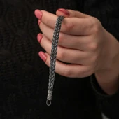 Gümüş Kazaziye Örgü Bileklik  SL7308 thumbnail 1