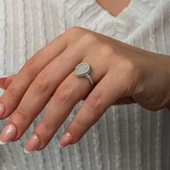 Gümüş Damla Zirkon Taşlı Kadın Yüzük T8885 SL8177 thumbnail 10