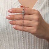 Gümüş Altıgen Baget Taşlı Kadın Bileklik SL8188 thumbnail 1