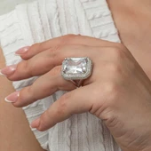 Gümüş Zirkon Taşlı Kadın Yüzük  SL8101 thumbnail 4