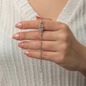 Gümüş Altıgen Baget Taşlı Kadın Bileklik SL8188 thumbnail 2