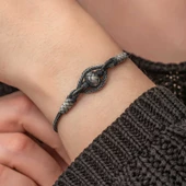 Gümüş Kazaziye Örgü Bileklik  SL7301 thumbnail 6