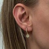 Gümüş Gold Sallantılı Güneş Kadın Küpe SL8069 thumbnail 2