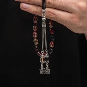 Gümüş Püskül Sıkma Kehribar Tesbih  SL7445 thumbnail 4