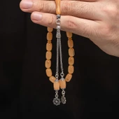 Gümüş Püskül Sıkma Kehribar Tesbih  SL7435 - 3