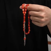 Gümüş Püskül Sıkma Kehribar Tesbih  SL7422 thumbnail 4