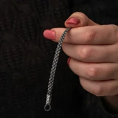 Gümüş Kazaziye Örgü Bileklik  SL7307 thumbnail 2