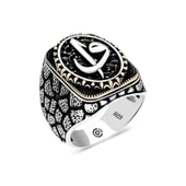 Gümüş Elif Vav Oval Erkek Yüzük SL1730 thumbnail 2