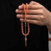 Gümüş Püskül Sıkma Kehribar Tesbih  SL7433 - 4