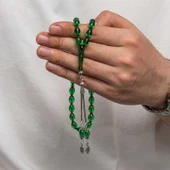 Gümüş Püsküllü Sıkma Kehribar Tesbih SL8243 thumbnail 1