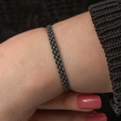 Gümüş Kazaziye Örgü Bileklik  SL7307 thumbnail 3