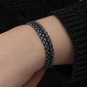 Gümüş Kazaziye Örgü Bileklik  SL7157 thumbnail 8