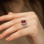 Gümüş Baget Kare Bayan Yüzük  SL1886 thumbnail 9