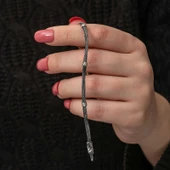 Gümüş Kazaziye Örgü Bileklik  SL7302 thumbnail 1