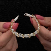 Gümüş Kazaziye Örgü Bileklik  SL7134 thumbnail 3