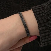 Gümüş Kazaziye Örgü Bileklik  SL7306 thumbnail 8