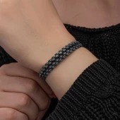 Gümüş Kazaziye Örgü Bileklik  SL7157 thumbnail 2