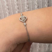 Gümüş Yonca Baget Taşlı Kadın Bileklik SL8186 thumbnail 4