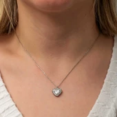 Gümüş Zirkon Taşlı Kalp Kadın Kolye SL8073 thumbnail 4