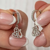 Gümüş Sallantılı Kuğu Kadın Küpe SL8109 thumbnail 5