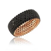 Gümüş 5 Sıra Siyah Tamtur Bayan Alyans Yüzük SL2380 thumbnail 1