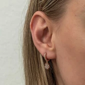 Gümüş Rose Sallantılı Güneş Kadın Küpe SL8071 thumbnail 4