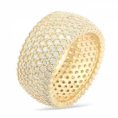 Gümüş 7 Sıra Altın Kaplama Tamtur Bayan Yüzük  SL2383 thumbnail 2