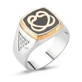 Gümüş Çift Vav Erkek Yüzük SL2430 thumbnail 2