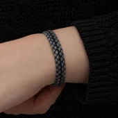 Gümüş Kazaziye Örgü Bileklik  SL7157 thumbnail 7