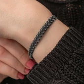 Gümüş Kazaziye Örgü Bileklik  SL7308 thumbnail 6