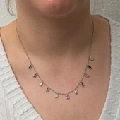 Gümüş Renkli Taşlı Şans Kadın Kolye SL8192 thumbnail 3