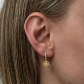 Gümüş Sallantılı Gold Kar Tanesi Kadın Küpe SL8256 thumbnail 2