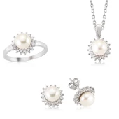 Gümüş Zirkon Taşlı İnci Bayan Set SL5973 thumbnail 1