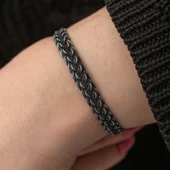 Gümüş Kazaziye Örgü Bileklik  SL7308 thumbnail 3