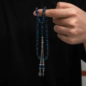 Gümüş Püskül Sıkma Kehribar Tesbih  SL7440 thumbnail 1