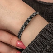 Gümüş Kazaziye Örgü Bileklik  SL7306 thumbnail 9