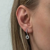 Gümüş Geometrik Desenli Kadın Küpe SL8258 thumbnail 3