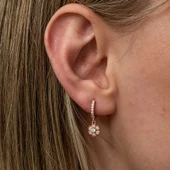 Gümüş Sallantılı Rose Minimal Çiçek Kadın Küpe SL8108 thumbnail 2