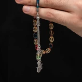 Gümüş Püskül Sıkma Kehribar Tesbih  SL7438 thumbnail 4