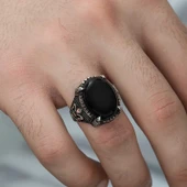 ​Gümüş Zambak Çiçeği Desenli Pençe Erkek Yüzük  SL3596 thumbnail 7