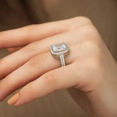 ​Gümüş Beyaz Baget Bayan Yüzük SL4220 thumbnail 5